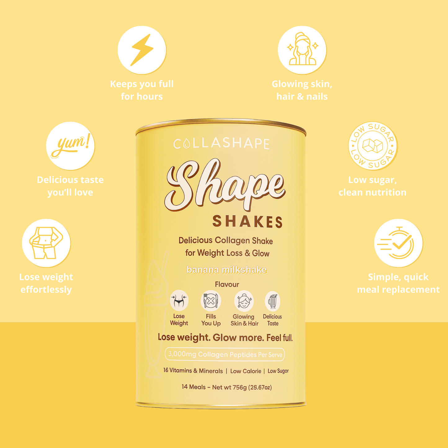 Banana Milkshake Collagen - Lose Weight & Glow