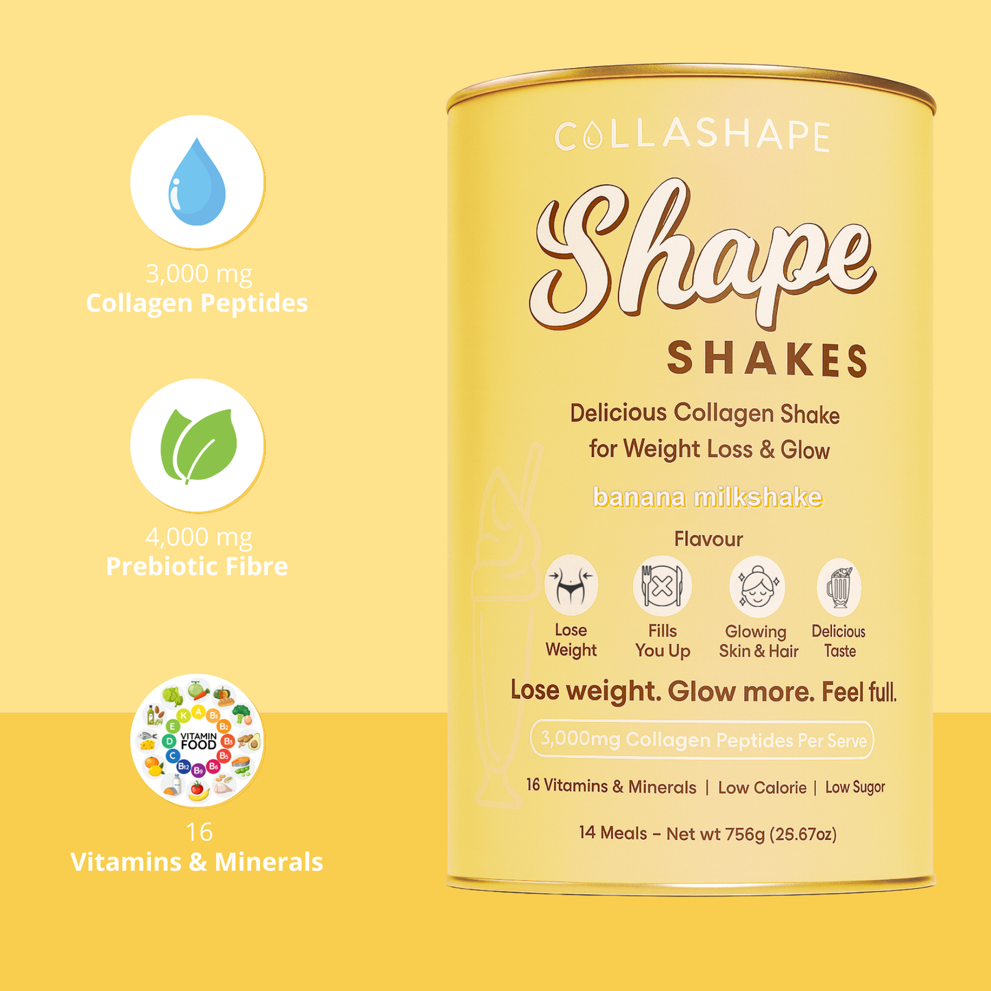 Banana Milkshake Collagen - Lose Weight & Glow