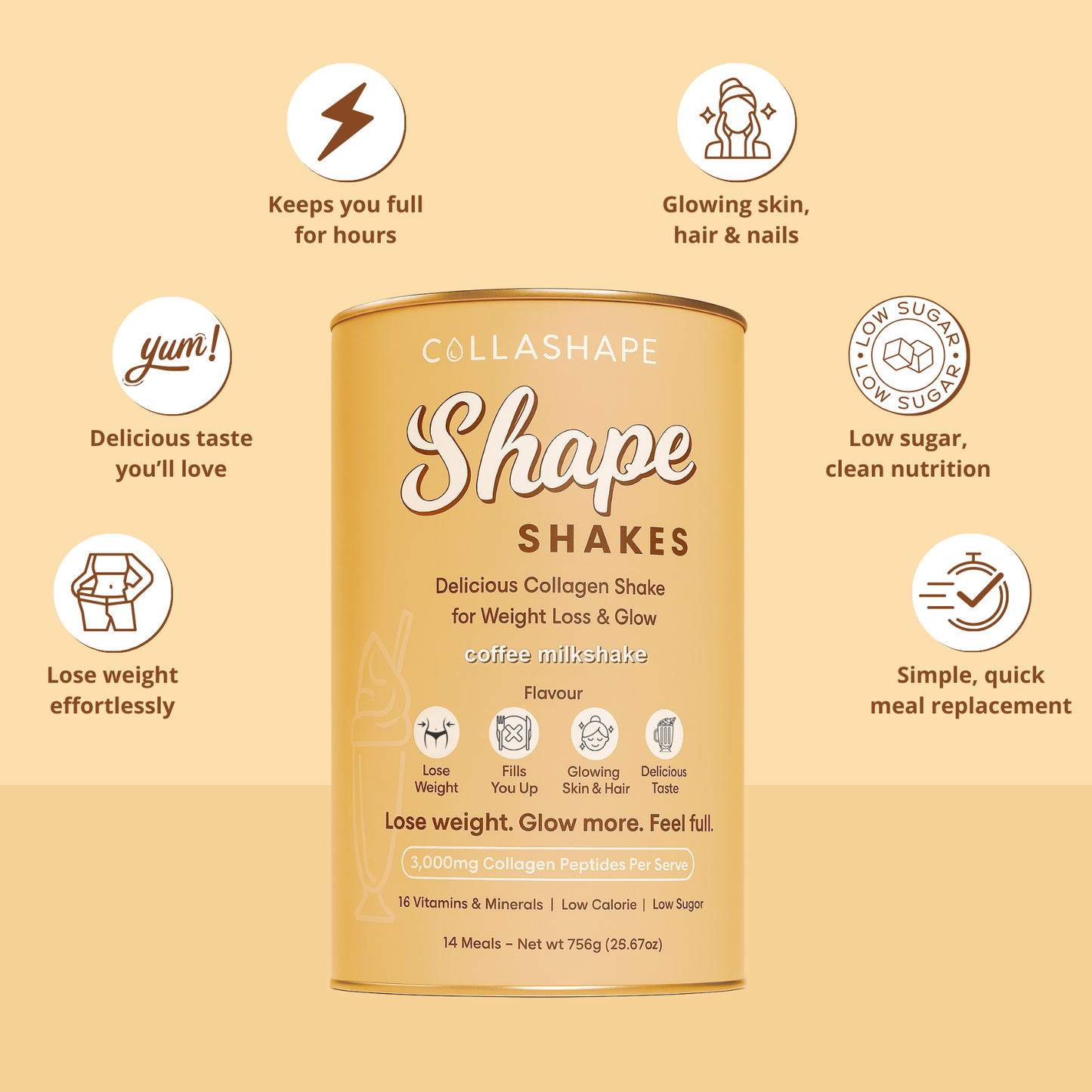Coffee Milkshake Collagen - Lose Weight & Glow