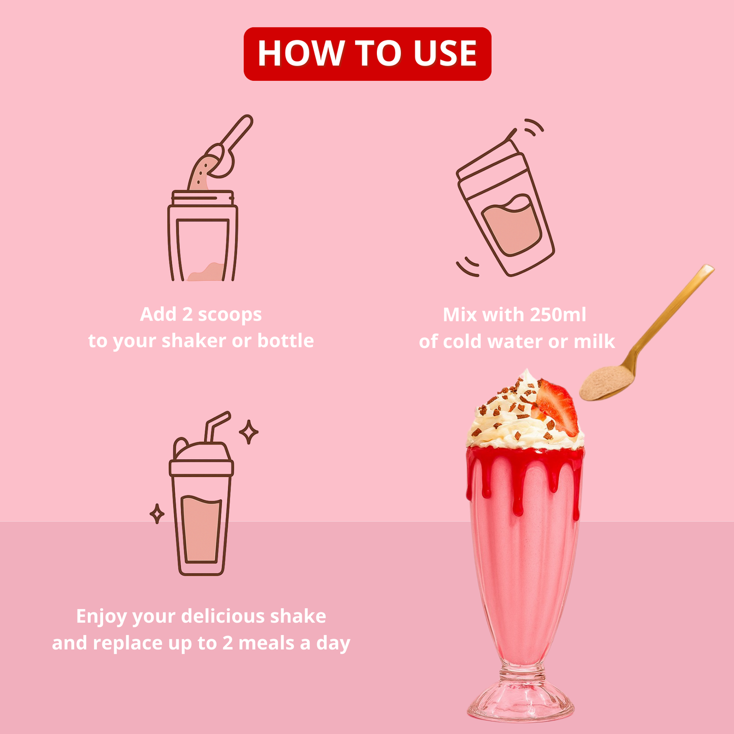 Strawberry Milkshake Collagen - Lose Weight & Glow