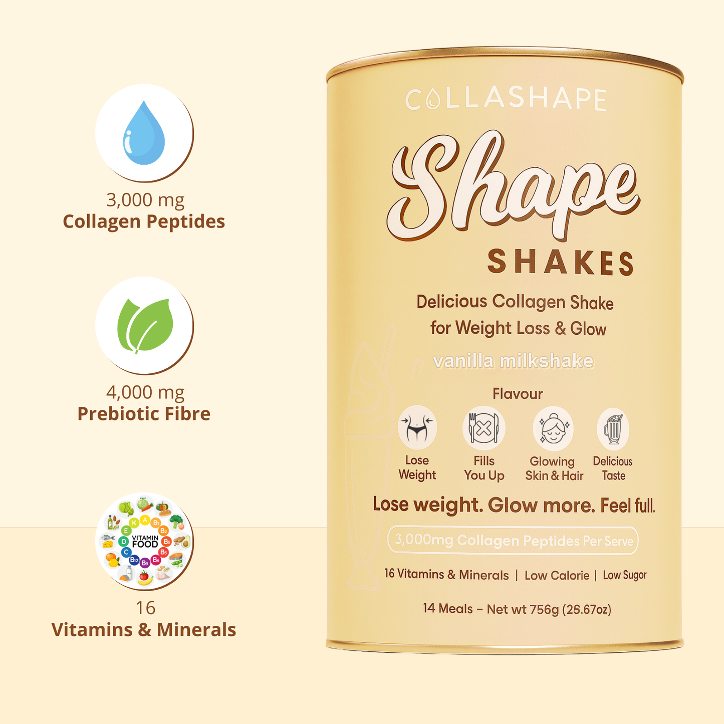 Vanilla Milkshake Collagen - Lose Weight & Glow