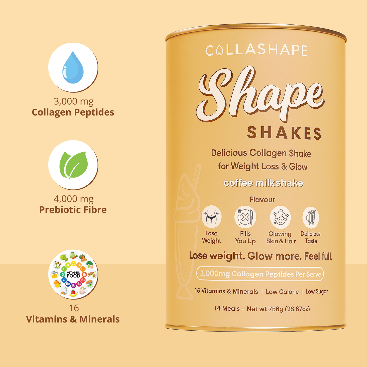 Coffee Milkshake Collagen - Lose Weight & Glow